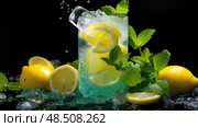refreshing frosty glass ai generated. Стоковое AI-изображение, AI-художник Vectorwin / Фотобанк Лори