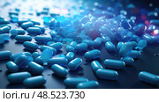capsules pills blue ai generated. Стоковое AI-изображение, AI-художник Vectorwin / Фотобанк Лори