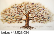 ancestry family tree chart ai generated. Стоковое AI-изображение, AI-художник Vectorwin / Фотобанк Лори