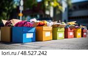 generosity donate boxes ai generated. Стоковое AI-изображение, AI-художник Vectorwin / Фотобанк Лори