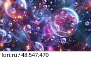 Gleaming spheres linked by a network of connections, symbolizing data, digital communication, and technology interconnectivity. Стоковое AI-изображение, AI-художник Данила Большаков / Фотобанк Лори