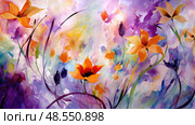 impressionistic water color flowers ai generated. Стоковое AI-изображение, AI-художник Vectorwin / Фотобанк Лори