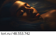 serene black person sleeping ai generated. Стоковое AI-изображение, AI-художник Vectorwin / Фотобанк Лори