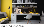 modern home office minimal ai generated. Стоковое AI-изображение, AI-художник Vectorwin / Фотобанк Лори
