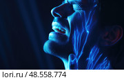 up jaw pain blue ai generated. Стоковое AI-изображение, AI-художник Vectorwin / Фотобанк Лори