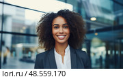 leadership black woman entrepreneur ai generated. Стоковое AI-изображение, AI-художник Vectorwin / Фотобанк Лори