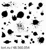 Ink blots and paint splatters. Vector. Стоковая иллюстрация, иллюстратор Юлия Малиновская / Фотобанк Лори