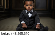 dapper black baby fashion ai generated. Стоковое AI-изображение, AI-художник Vectorwin / Фотобанк Лори