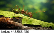 foraging leaf cutter ants ai generated. Стоковое AI-изображение, AI-художник Vectorwin / Фотобанк Лори