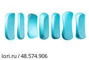 Set of blue climbing pinches arranged in a row, isolated on white. Indoor climbing holds for training or competition. Online shop image. Стоковое фото, фотограф Татьяна Терехина / Фотобанк Лори