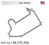 Las Vegas circuit for motorsport and autosport. Стоковая иллюстрация, иллюстратор Максим Гребешков / Фотобанк Лори