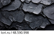 Dark Stratum: Layered Rock Formations in Shades of Graphite & Onyx. Стоковое AI-изображение, AI-художник Данила Большаков / Фотобанк Лори