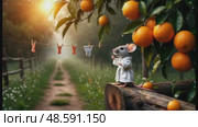 Апельсиновый рай. Стоковое AI-видео, аниматор Антонина Тарасова / Фотобанк Лори