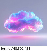 Облако, неон, изолированно. Стоковое AI-изображение, AI-художник Наталья Игумнова / Фотобанк Лори