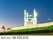 Picturesque evening view of the Kul Sharif Mosque of the Kazan Kremlin. Russia (2022 год). Стоковое фото, фотограф Константин Лабунский / Фотобанк Лори