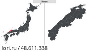 Map of Shimane prefecture of Japan. Стоковая иллюстрация, иллюстратор Максим Гребешков / Фотобанк Лори