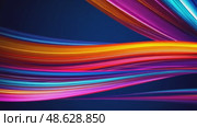 Abstract, vibrant light streams cascade and swirl with glowing curves and luminous color, creating a dynamic, modern graphic design. Стоковое AI-видео, аниматор Данила Большаков / Фотобанк Лори