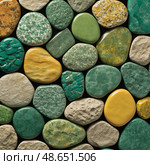 A stunning collection of unakite stones showcases vibrant greens, earthy yellows, and unique textures, highlighting natures beautiful metamorphic rock Generative AI. Стоковое AI-изображение, AI-художник Юлия Петровская / Фотобанк Лори