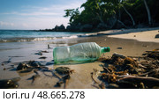 marine plastic soda bottle ai generated. Стоковое AI-изображение, AI-художник Vectorwin / Фотобанк Лори