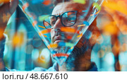 Marketer creating sales funnel diagram. Стоковое AI-изображение, AI-художник Anastasy Yarmolovich / Фотобанк Лори