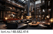 ductwork loft interior ai generated. Стоковое AI-изображение, AI-художник Vectorwin / Фотобанк Лори