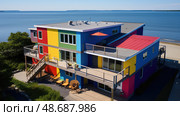 view overhead house ai generated. Стоковое AI-изображение, AI-художник Vectorwin / Фотобанк Лори