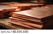 warehouse copper metal ai generated. Стоковое AI-изображение, AI-художник Vectorwin / Фотобанк Лори