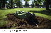 burial body bag ai generated. Стоковое AI-изображение, AI-художник Vectorwin / Фотобанк Лори