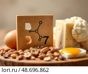 Витамин B7 (биотин) / Vitamin B7 (biotin) Стоковое AI-изображение, AI-художник Александр Селезнев / Фотобанк Лори