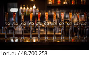 labeled beer taps ai generated. Стоковое AI-изображение, AI-художник Vectorwin / Фотобанк Лори