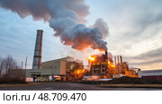 smoke waste treatment plant ai generated. Стоковое AI-изображение, AI-художник Vectorwin / Фотобанк Лори