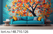 leaves wall decals ai generated. Стоковое AI-изображение, AI-художник Vectorwin / Фотобанк Лори