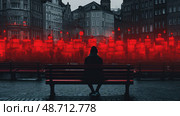 panic anxiety red ai generated. Стоковое AI-изображение, AI-художник Vectorwin / Фотобанк Лори
