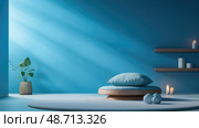 tranquility healthy lifestyle blue ai generated. Стоковое AI-изображение, AI-художник Vectorwin / Фотобанк Лори