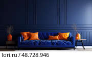 navy wainscoting wall ai generated. Стоковое AI-изображение, AI-художник Vectorwin / Фотобанк Лори