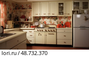 retro outdated kitchen ai generated. Стоковое AI-изображение, AI-художник Vectorwin / Фотобанк Лори
