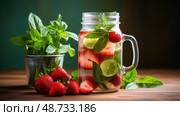 hydration detox water ai generated. Стоковое AI-изображение, AI-художник Vectorwin / Фотобанк Лори