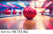 friends red bowling ball ai generated. Стоковое AI-изображение, AI-художник Vectorwin / Фотобанк Лори