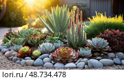 agave xeriscape plants ai generated. Стоковое AI-изображение, AI-художник Vectorwin / Фотобанк Лори