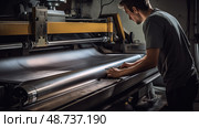 rolling sheet metal forming ai generated. Стоковое AI-изображение, AI-художник Vectorwin / Фотобанк Лори