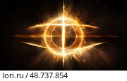 halo abstract gold arrow ai generated. Стоковое AI-изображение, AI-художник Vectorwin / Фотобанк Лори