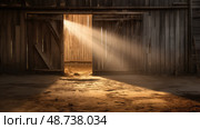 barn light through door ai generated. Стоковое AI-изображение, AI-художник Vectorwin / Фотобанк Лори