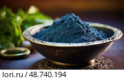 nutrition blue algae superfood ai generated. Стоковое AI-изображение, AI-художник Vectorwin / Фотобанк Лори