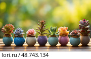 aloe succulent plants ai generated. Стоковое AI-изображение, AI-художник Vectorwin / Фотобанк Лори