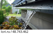 protection new house gutter ai generated. Стоковое AI-изображение, AI-художник Vectorwin / Фотобанк Лори