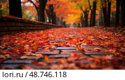 vibrant brick road path ai generated. Стоковое AI-изображение, AI-художник Vectorwin / Фотобанк Лори