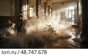 flood water spill ai generated. Стоковое AI-изображение, AI-художник Vectorwin / Фотобанк Лори
