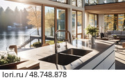 sunlight water in house ai generated. Стоковое AI-изображение, AI-художник Vectorwin / Фотобанк Лори