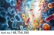 synthesis bacterial cell wall ai generated. Стоковое AI-изображение, AI-художник Vectorwin / Фотобанк Лори