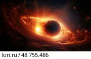 accretion supermassive black hole ai generated. Стоковое AI-изображение, AI-художник Vectorwin / Фотобанк Лори